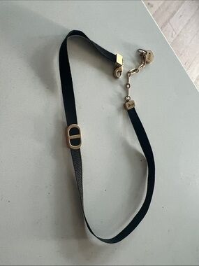 Dior Black Ribbon choker with Gold-Tone Dior Hardware